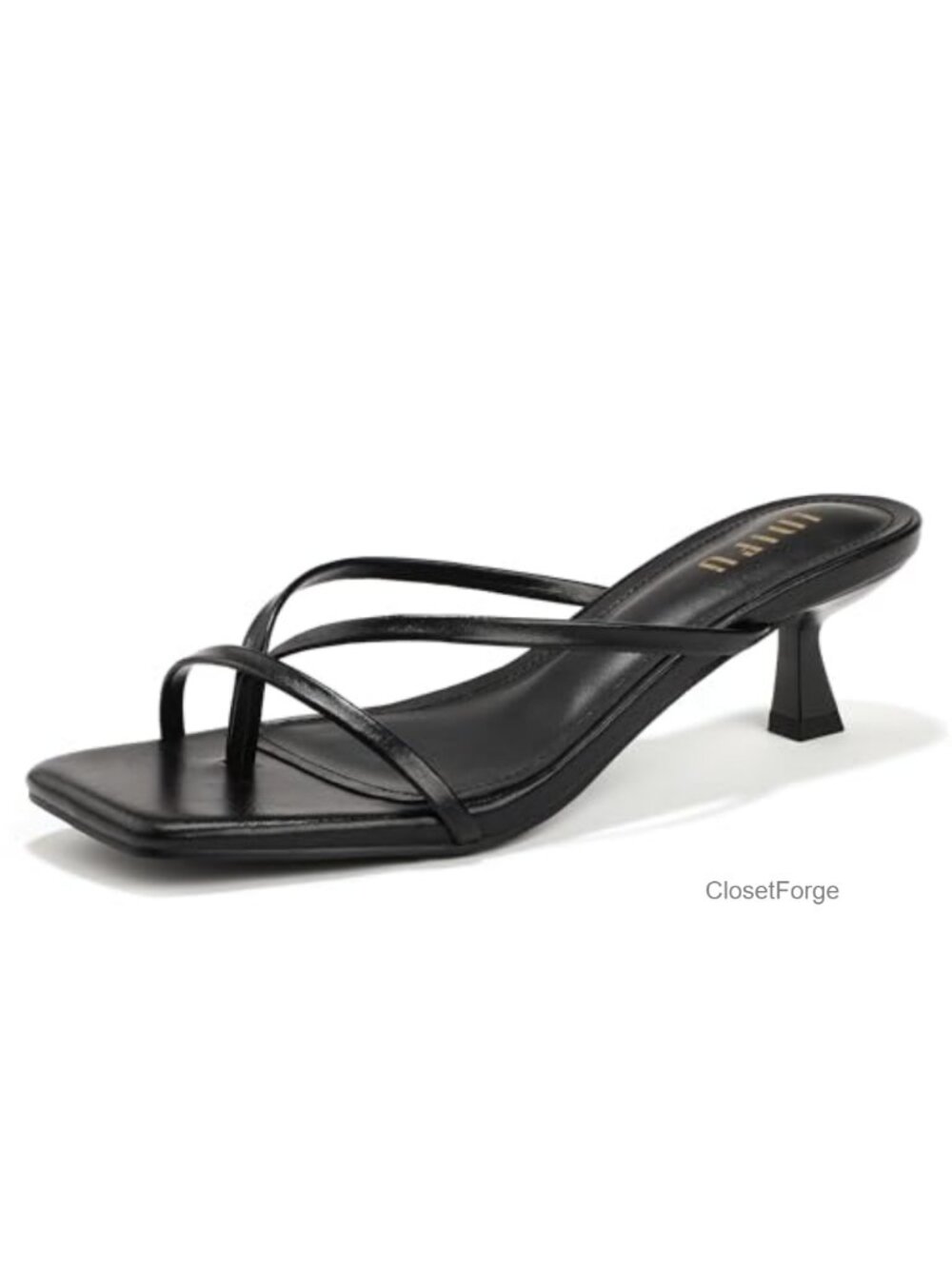 Kitten Heel Flip Flop Sandals Square Open Toe Slip On Low Heels for Women